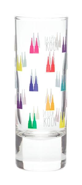 Schnapsglas bunte Dömchen – farbenfrohes Köln Design mit Dom-Motiven