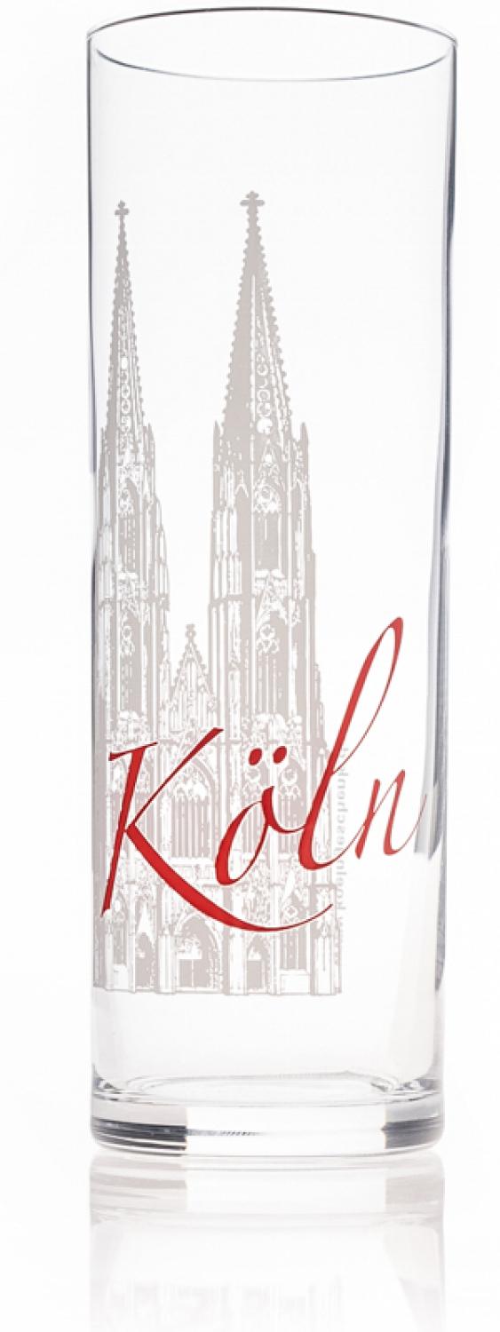 Kölschglas mit dem Kölner Dom und dem Schriftzug