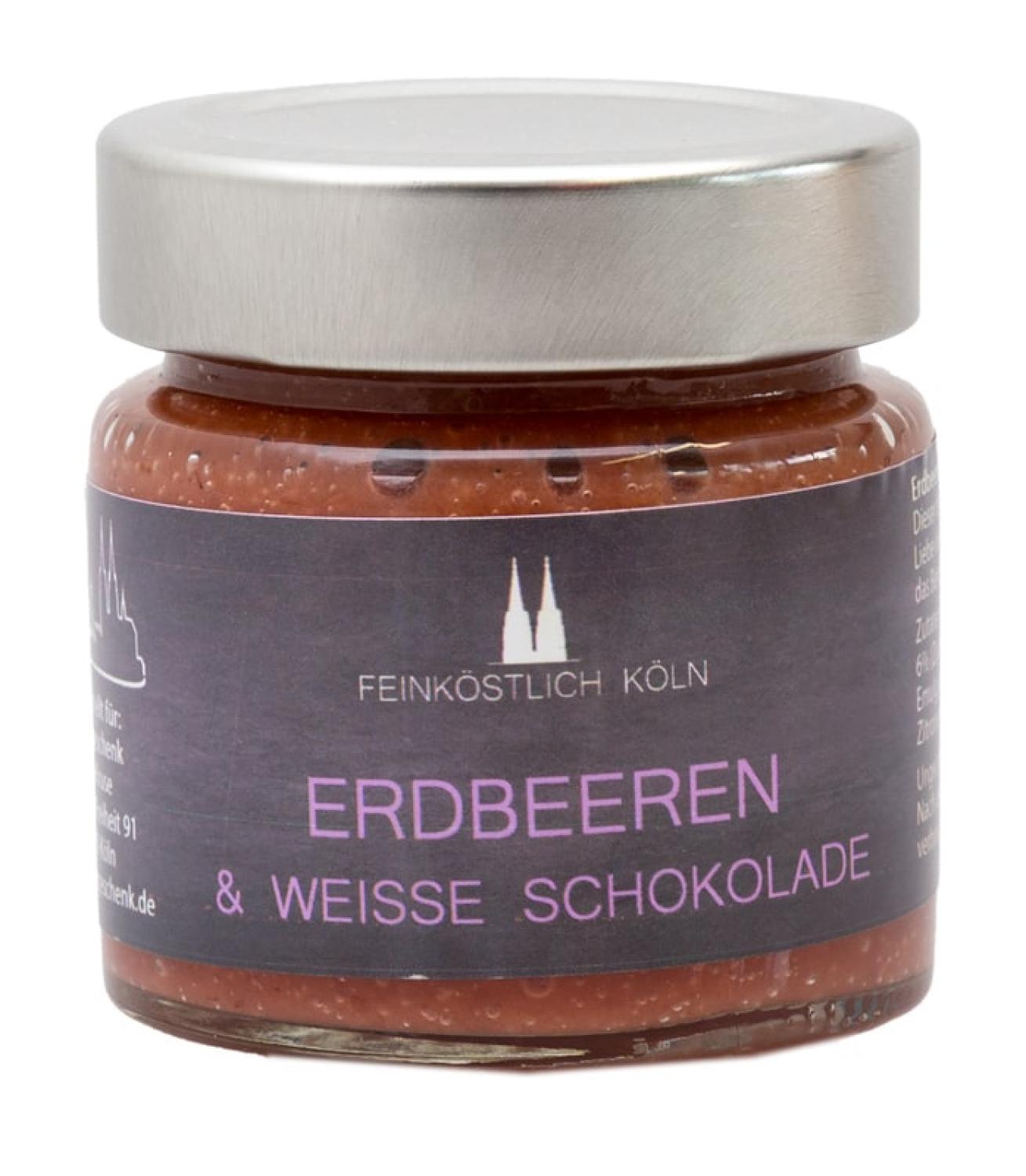 Erdbeeren & weiße Schokolade Fruchtaufstrich Kölner Dom im Glas