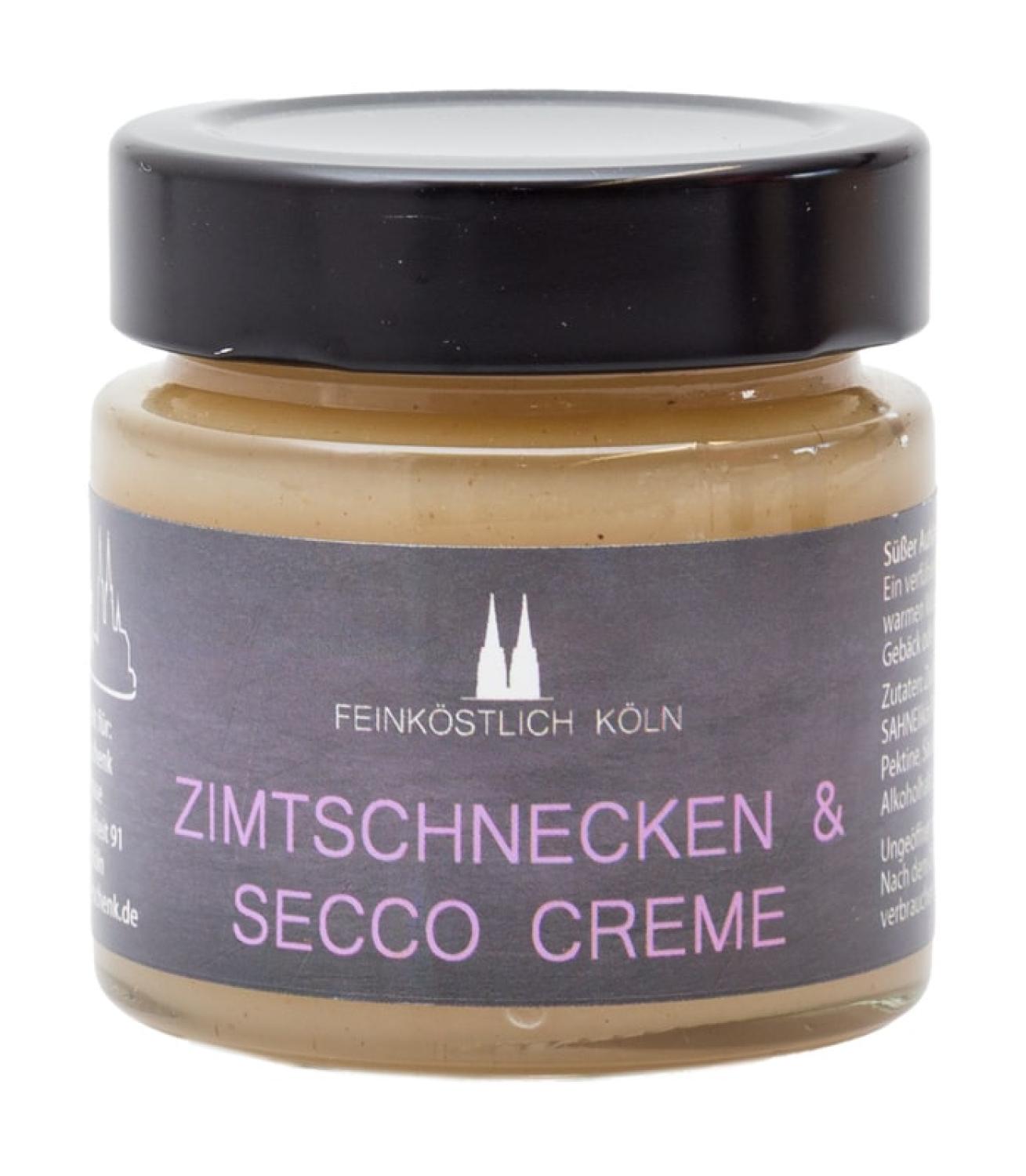 Glas Zimtschnecken-Sahne-Likör & Secco Creme von Feinköstlich Kölnufstrich Kölner Dom im Glas