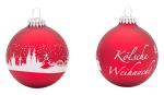 Weihnachtskugel Köln Skyline Edition 6 in Rot matt mit weißem Druck