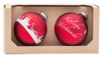 Weihnachtskugel Köln Skyline Edition 6 in Rot matt mit weißem Druck